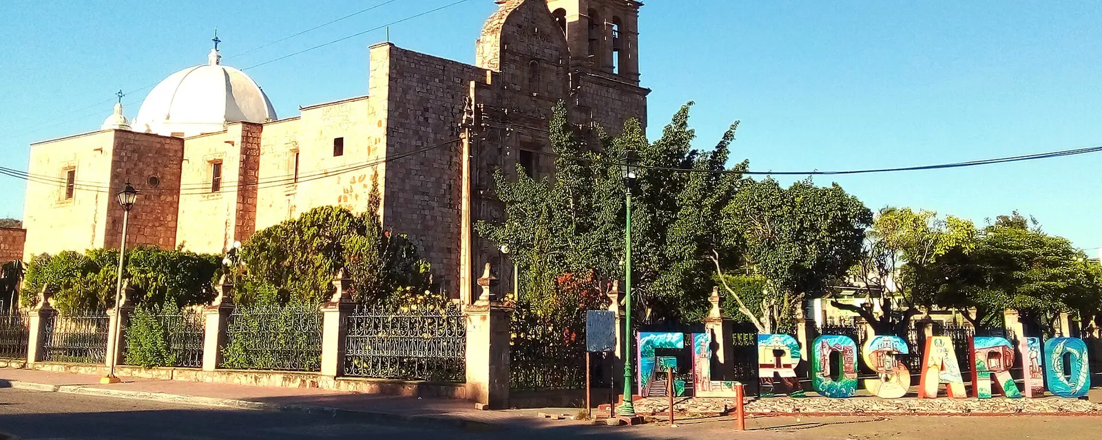 Santuario de Nuestra Señora del Rosario y letras del pueblo, El Rosario, Sinaloa